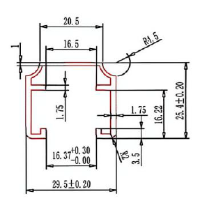 Perfil de Aluminio Riel GD1303 (21H)