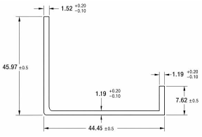 Perfil Estructural de Riel de Aluminio GC1432